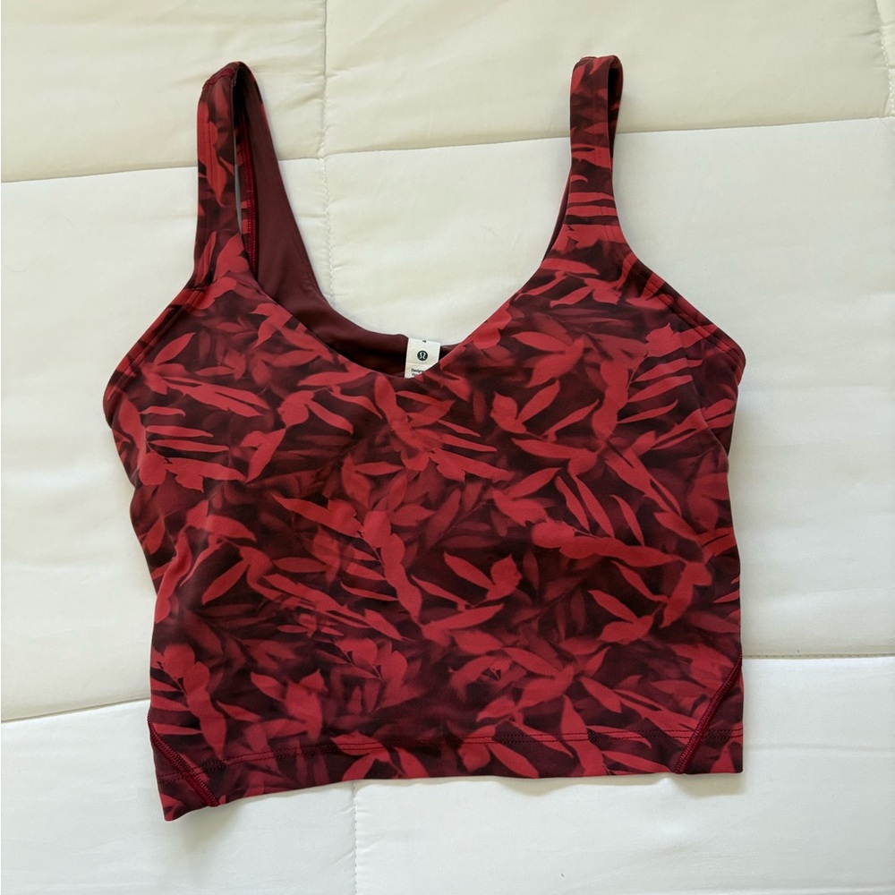 Lululemon Athletica Burgundy Patterned Top